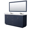 Custom image for Dark Blue with Brushed Nickel Trim / White Cultured Marble / 70