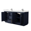 Custom image for Dark Blue with Brushed Nickel Trim / White Quartz / No Mirror