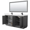 Custom image for Dark Gray with Matte Black Trim / Carrara Cultured Marble / 70