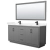 Custom image for Dark Gray with Matte Black Trim / Carrara Cultured Marble / 70