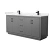 Custom image for Dark Gray with Matte Black Trim / Carrara Cultured Marble / No Mirror