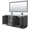 Custom image for Dark Gray with Matte Black Trim / White Carrara Marble / 70
