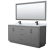 Custom image for Dark Gray with Matte Black Trim / White Carrara Marble / 70