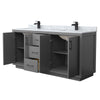 Custom image for Dark Gray with Matte Black Trim / White Carrara Marble / No Mirror
