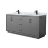 Custom image for Dark Gray with Matte Black Trim / White Carrara Marble / No Mirror