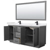 Custom image for Dark Gray with Matte Black Trim / White Cultured Marble / 70