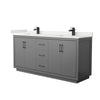 Custom image for Dark Gray with Matte Black Trim / White Quartz / No Mirror