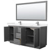Custom image for Dark Gray with Brushed Nickel Trim / Carrara Cultured Marble / 70