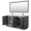 Custom image for Dark Gray with Brushed Nickel Trim / White Carrara Marble / 70