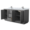 Custom image for Dark Gray with Brushed Nickel Trim / White Carrara Marble / No Mirror