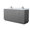 Custom image for Dark Gray with Brushed Nickel Trim / White Carrara Marble / No Mirror