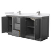 Custom image for Dark Gray with Brushed Nickel Trim / White Cultured Marble / No Mirror