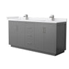 Custom image for Dark Gray with Brushed Nickel Trim / White Cultured Marble / No Mirror
