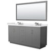 Custom image for Dark Gray with Brushed Nickel Trim / White Cultured Marble / 70