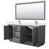 Custom image for Dark Gray with Brushed Nickel Trim / White Quartz / 70