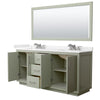 Custom image for Light Green with Brushed Nickel Trim / Carrara Cultured Marble / 70