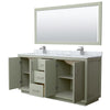 Custom image for Light Green with Brushed Nickel Trim / White Carrara Marble / 70