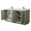Custom image for Light Green with Brushed Nickel Trim / White Carrara Marble / No Mirror