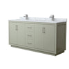 Custom image for Light Green with Brushed Nickel Trim / White Carrara Marble / No Mirror