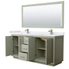 Custom image for Light Green with Brushed Nickel Trim / White Cultured Marble / 70