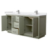 Custom image for Light Green with Brushed Nickel Trim / White Cultured Marble / No Mirror