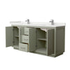 Custom image for Light Green with Brushed Nickel Trim / White Quartz / No Mirror
