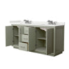 Custom image for Light Green with Brushed Nickel Trim / White Quartz / No Mirror
