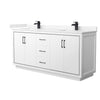 Custom image for White with Matte Black Trim / Carrara Cultured Marble / No Mirror