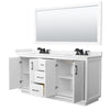 Custom image for White with Matte Black Trim / Carrara Cultured Marble / 70