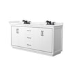 Custom image for White with Matte Black Trim / Carrara Cultured Marble / No Mirror