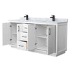Custom image for White with Matte Black Trim / White Carrara Marble / No Mirror