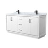 Custom image for White with Matte Black Trim / White Carrara Marble / No Mirror