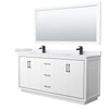 Custom image for White with Matte Black Trim / White Cultured Marble / 70