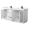 Custom image for White with Matte Black Trim / White Cultured Marble / No Mirror