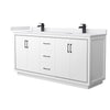 Custom image for White with Matte Black Trim / White Cultured Marble / No Mirror