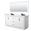 Custom image for White with Matte Black Trim / White Cultured Marble / 70
