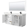 Custom image for White with Matte Black Trim / White Quartz / 70