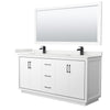 Custom image for White with Matte Black Trim / White Quartz / 70