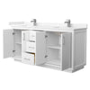 Custom image for White with Brushed Nickel Trim / Carrara Cultured Marble / No Mirror