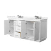 Custom image for White with Brushed Nickel Trim / Carrara Cultured Marble / No Mirror