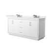 Custom image for White with Brushed Nickel Trim / Carrara Cultured Marble / No Mirror