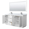 Custom image for White with Brushed Nickel Trim / White Carrara Marble / 70