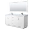 Custom image for White with Brushed Nickel Trim / White Carrara Marble / 70