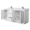 Custom image for White with Brushed Nickel Trim / White Carrara Marble / No Mirror
