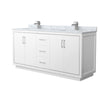 Custom image for White with Brushed Nickel Trim / White Carrara Marble / No Mirror