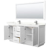 Custom image for White with Brushed Nickel Trim / Giotto Quartz / 70