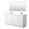 Custom image for White with Brushed Nickel Trim / Giotto Quartz / 70