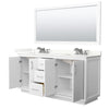 Custom image for White with Brushed Nickel Trim / Giotto Quartz / 70