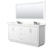 Custom image for White with Brushed Nickel Trim / Giotto Quartz / 70