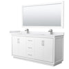 Custom image for White with Brushed Nickel Trim / White Cultured Marble / 70